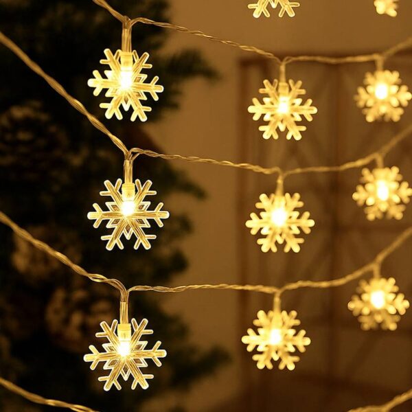 Snowflake Fairy Lights – 14 LED, 3M Warm White