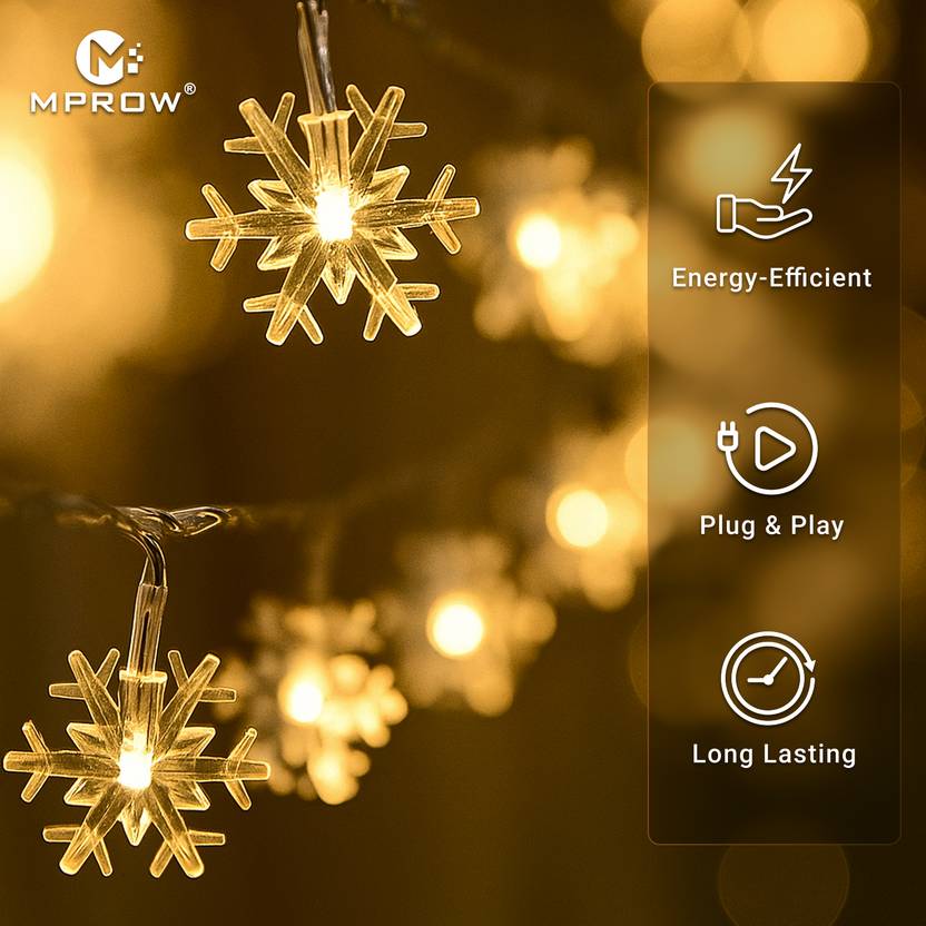 Snowflake Fairy Lights – 14 LED, 3M Warm White - Image 2