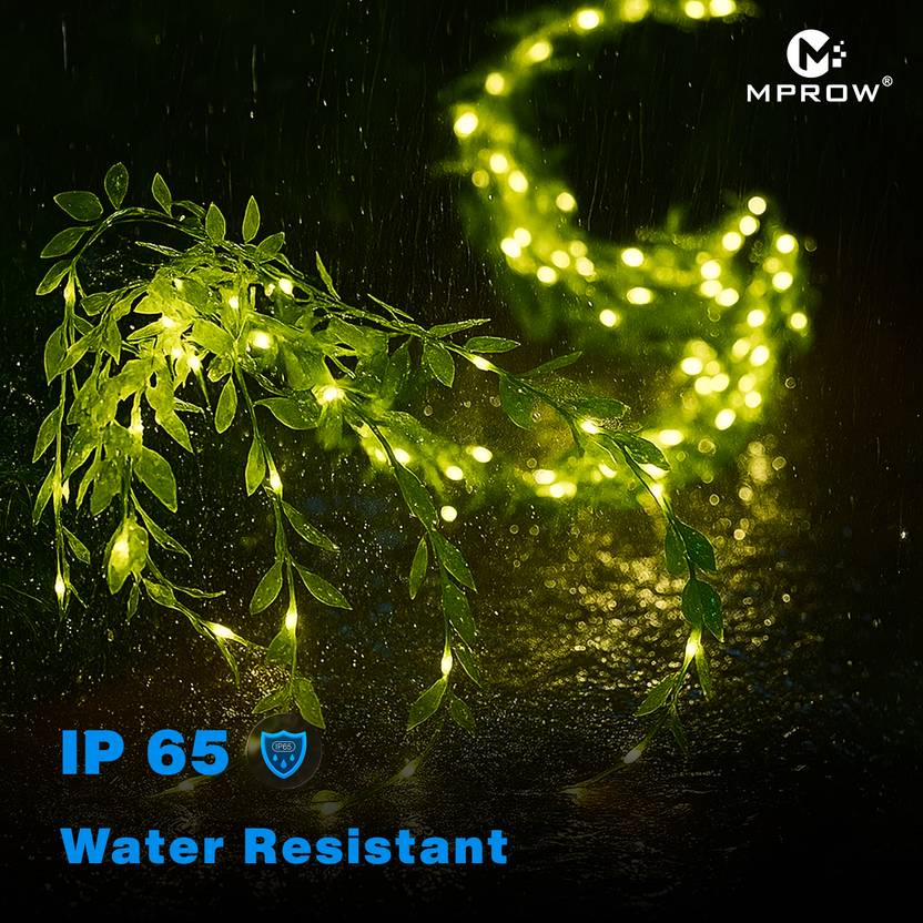 Artificial Leaf Curtain Lights – 200 LED Warm White - Image 3