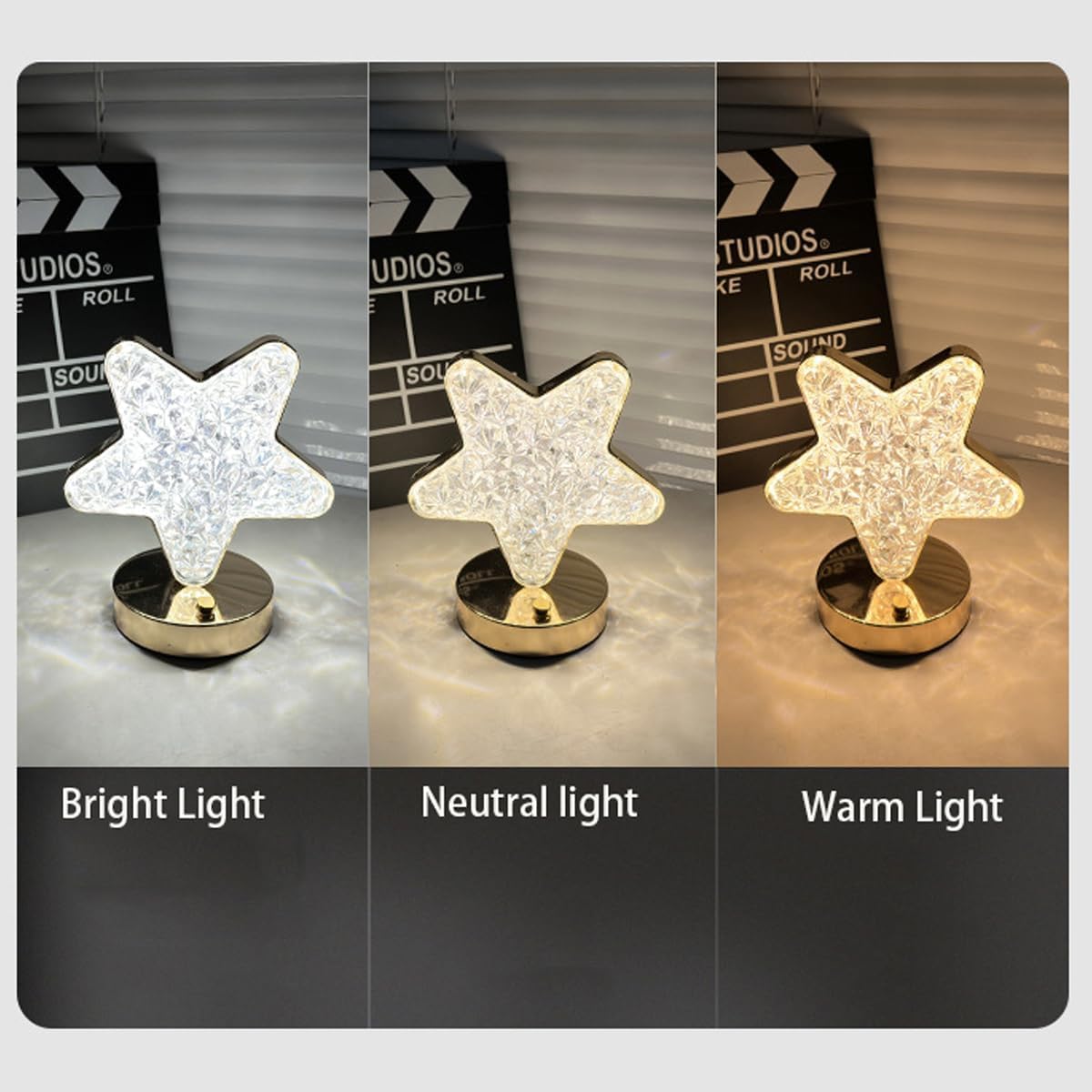Gold Star Crystal LED Table Lamp – 3 Color Light - Image 4
