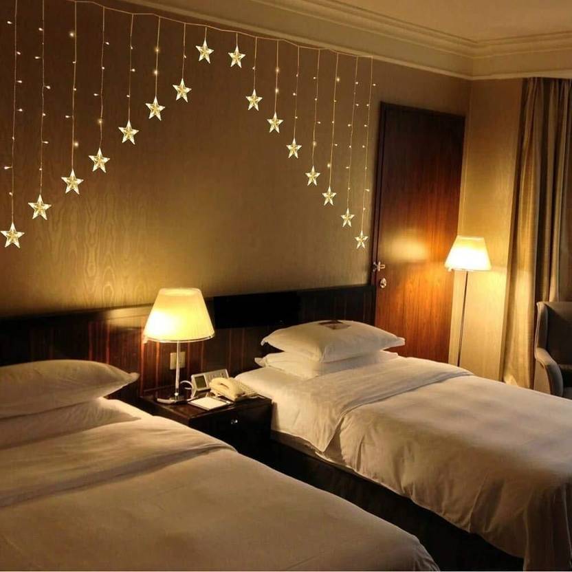 Welcome Curtain Lights – 138 LED, 16 Stars, Warm White - Image 4