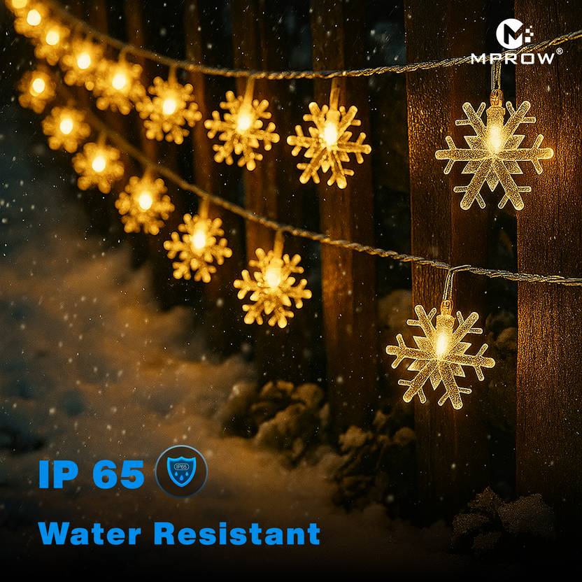 Snowflake Fairy Lights – 14 LED, 3M Warm White - Image 4