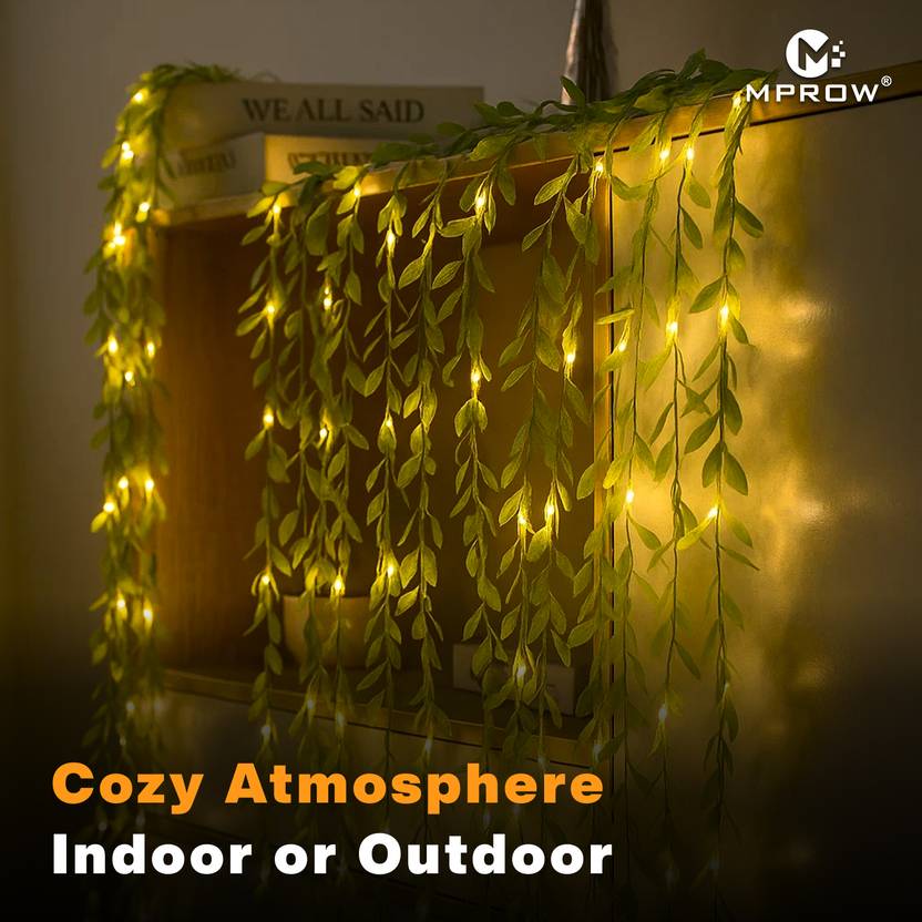 Artificial Leaf Curtain Lights – 200 LED Warm White - Image 2