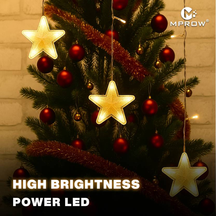 Welcome Curtain Lights – 138 LED, 16 Stars, Warm White - Image 2