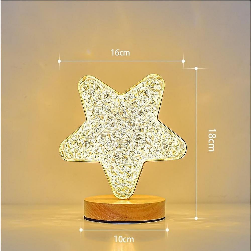 Gold Star Crystal LED Table Lamp – 3 Color Light - Image 5