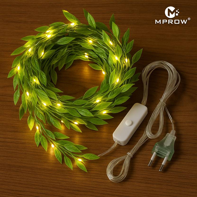 Artificial Leaf Curtain Lights – 200 LED Warm White - Image 5