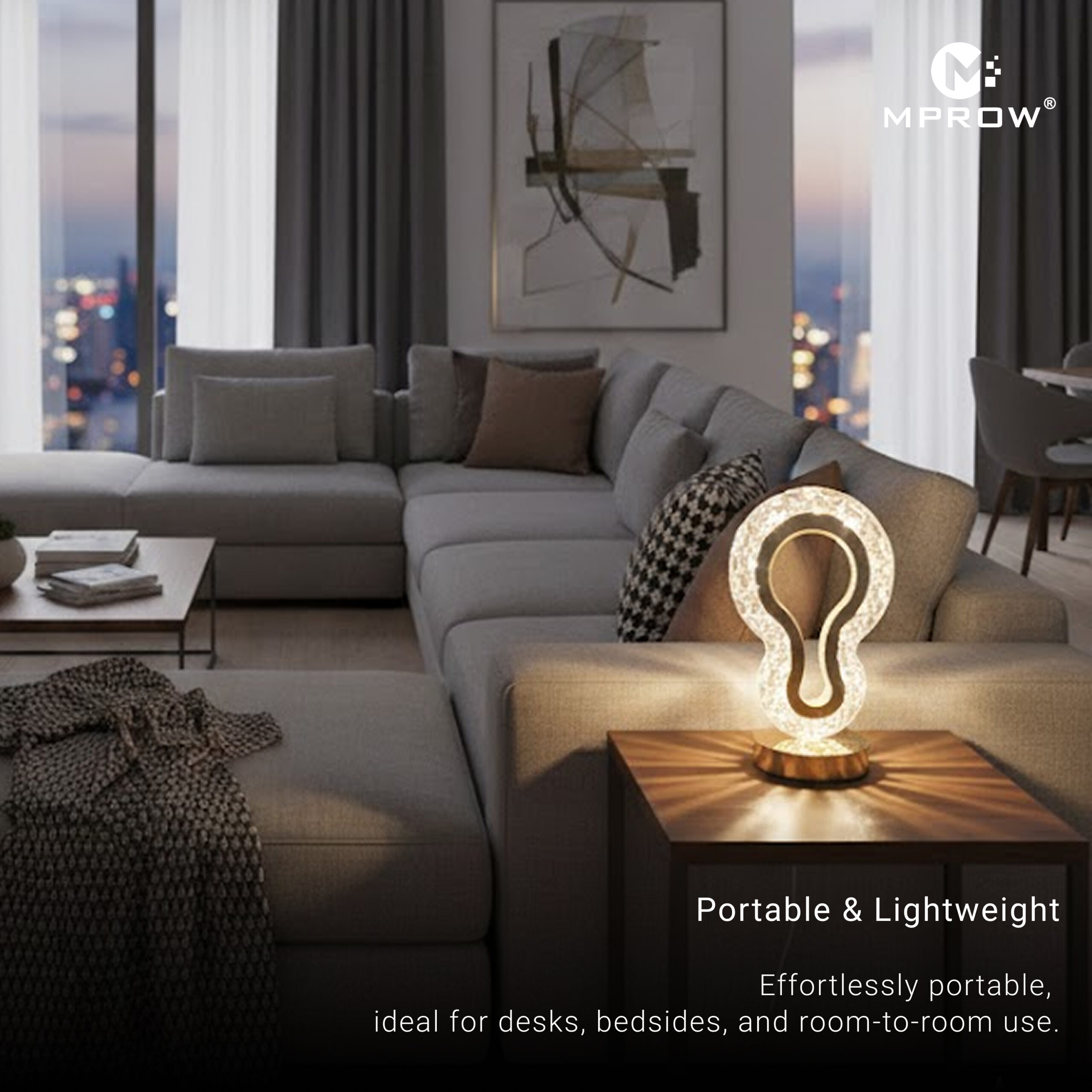 Luxury Crystal LED Table Lamp – Gold Base - Image 5