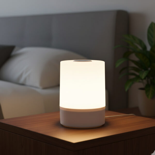 Modern Cylindrical LED Study Lamp – White.
