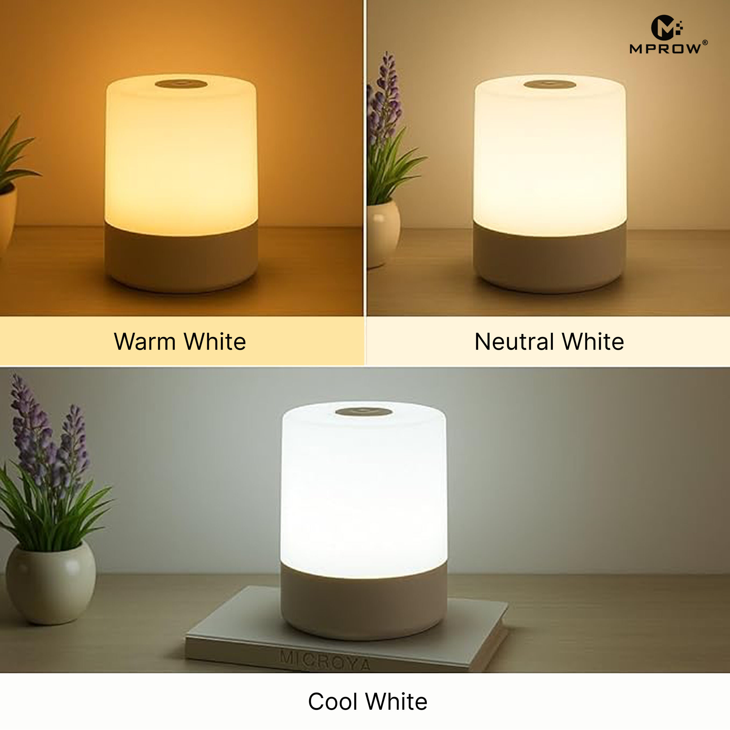 Modern Cylindrical LED Study Lamp – White. - Image 2