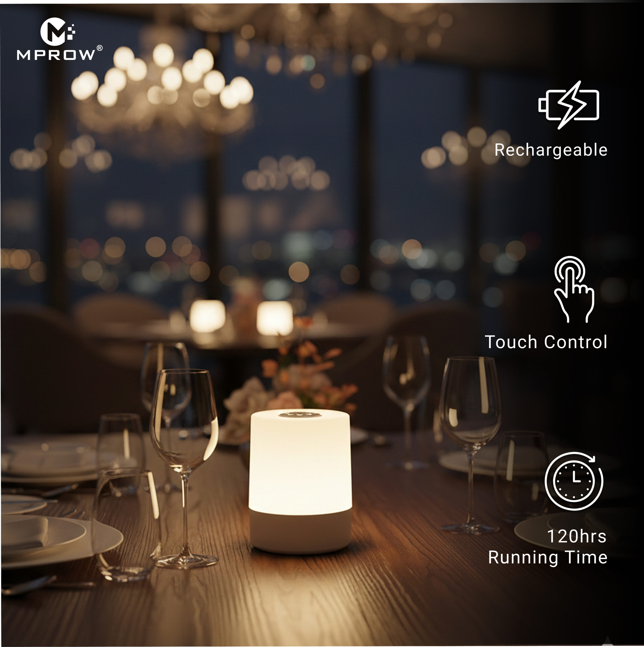 Modern Cylindrical LED Study Lamp – White. - Image 3