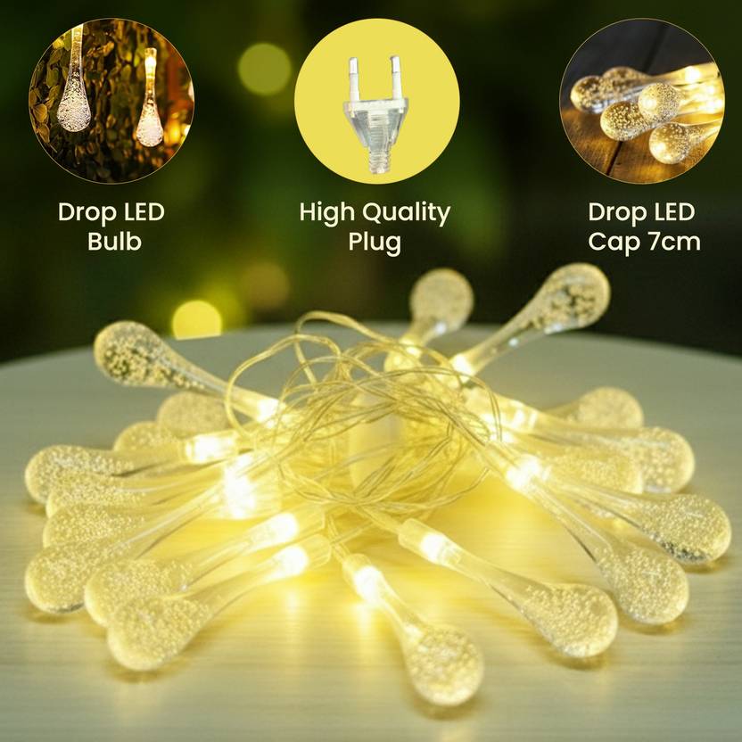 14LED Water Drop String Lights – Warm White - Image 3