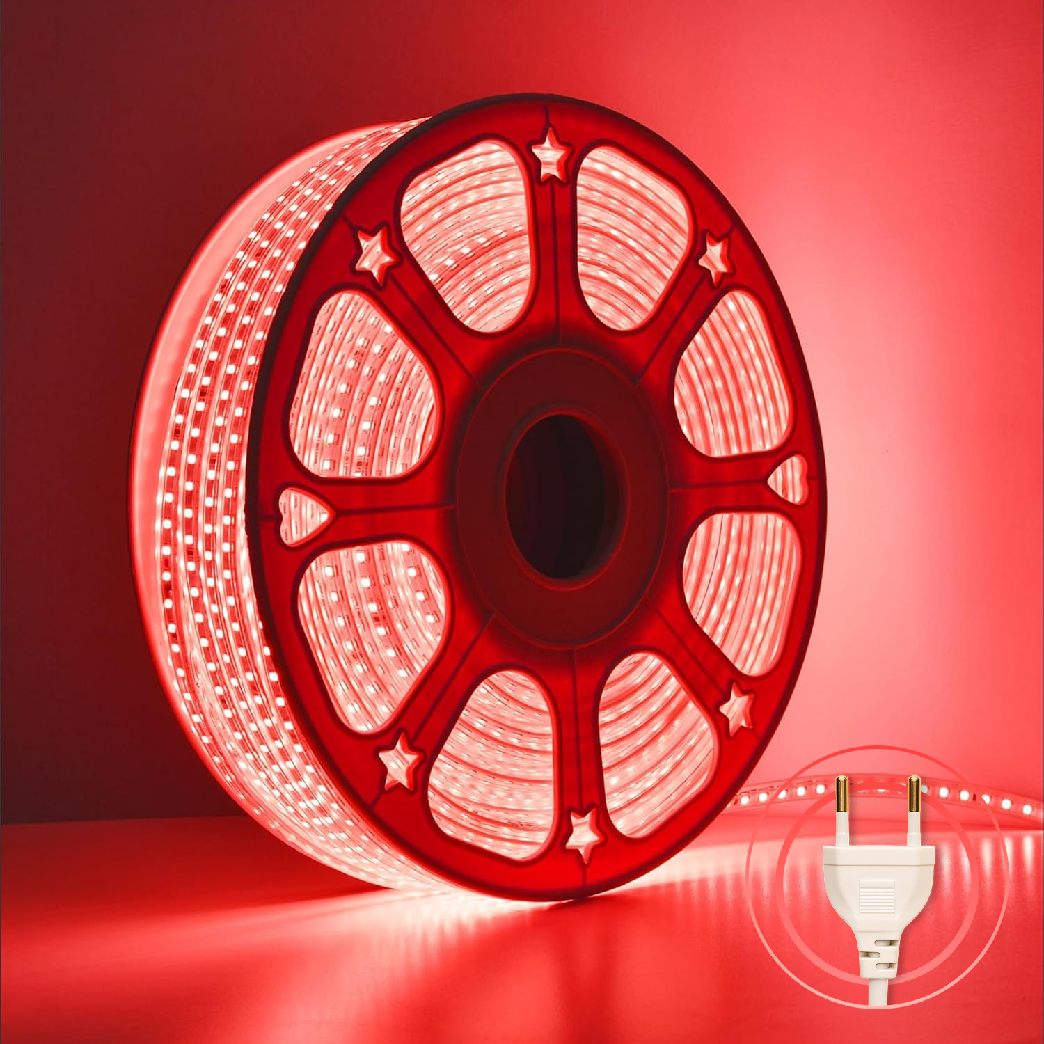 10M LED Rope Light | 120 LEDs/M | Red