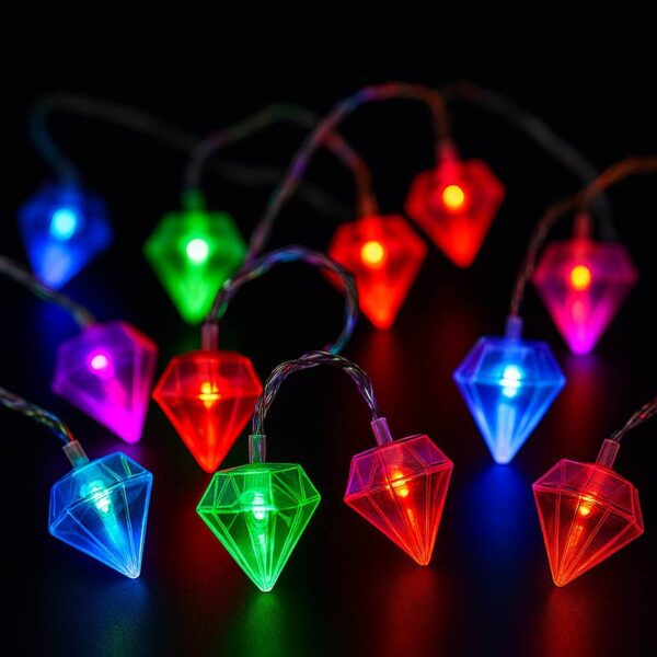 Multicolor LED Diamond String Lights – Decorative