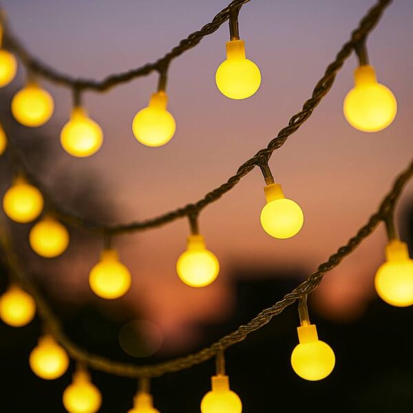 LED Frosted Ball String Lights – Warm White Decorative Lights