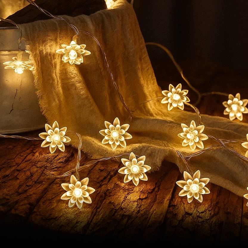 14 LED Double Lotus Warm White Flower LED Lights – Fairy Lights
