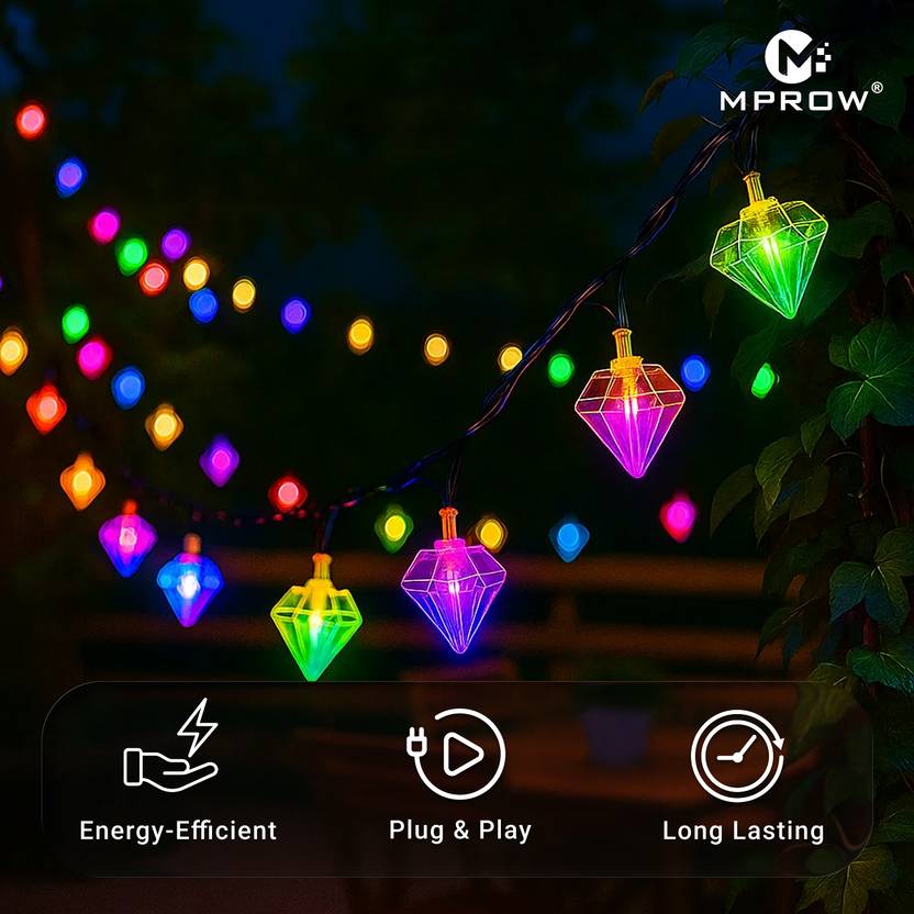 Multicolor LED Diamond String Lights – Decorative - Image 4