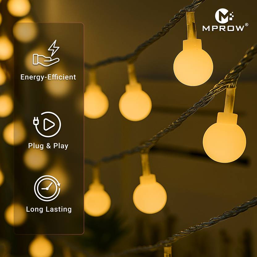 LED Frosted Ball String Lights – Warm White Decorative Lights - Image 2