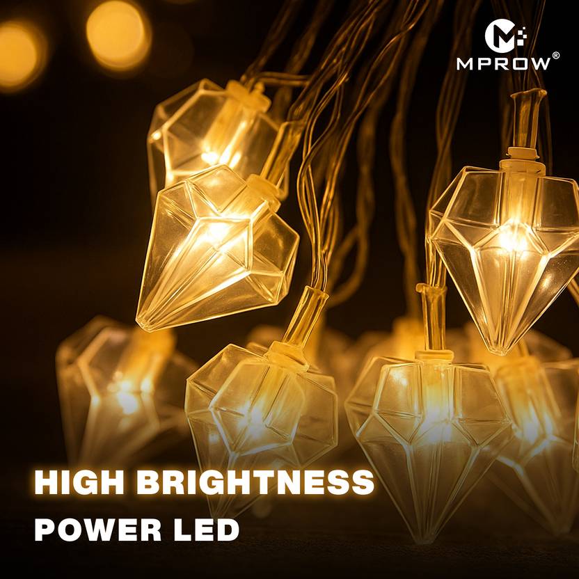 LED Diamond String Lights – Warm White Decorative Lights - Image 4