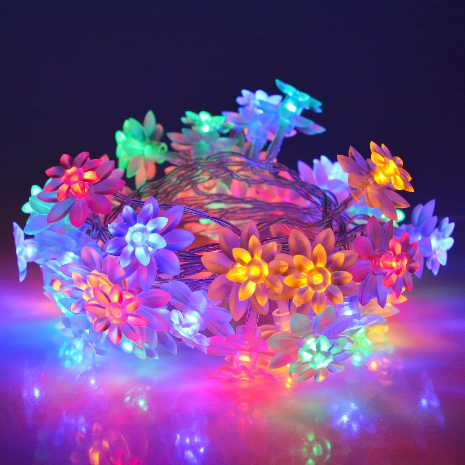 Multicolor Flower LED String Lights – Decorative Fairy Lights - Image 2