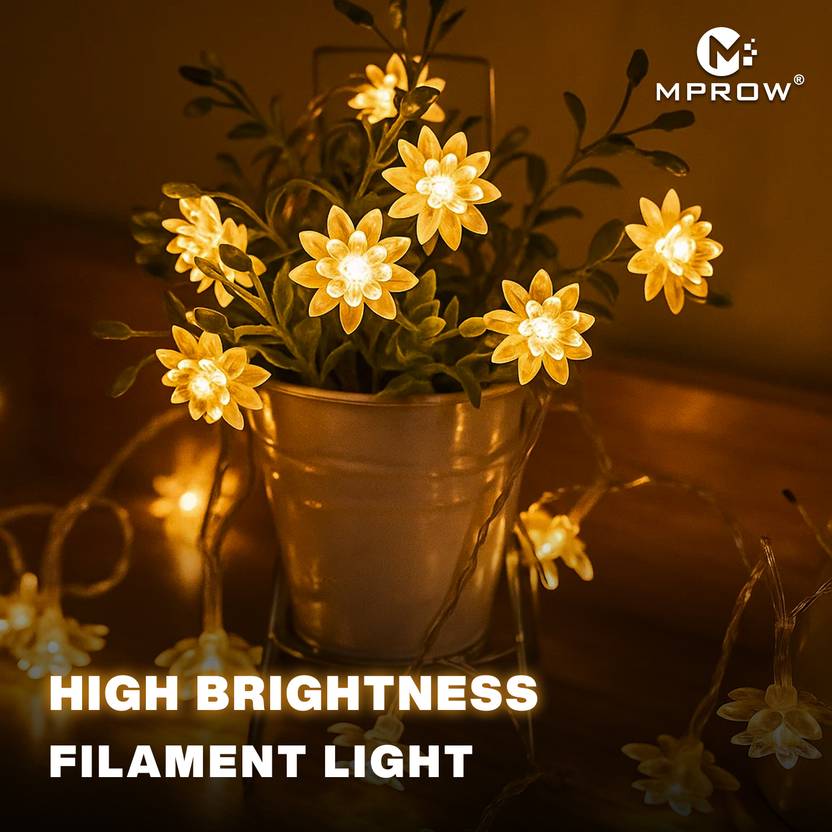 14 LED Double Lotus Warm White Flower LED Lights – Fairy Lights - Image 2