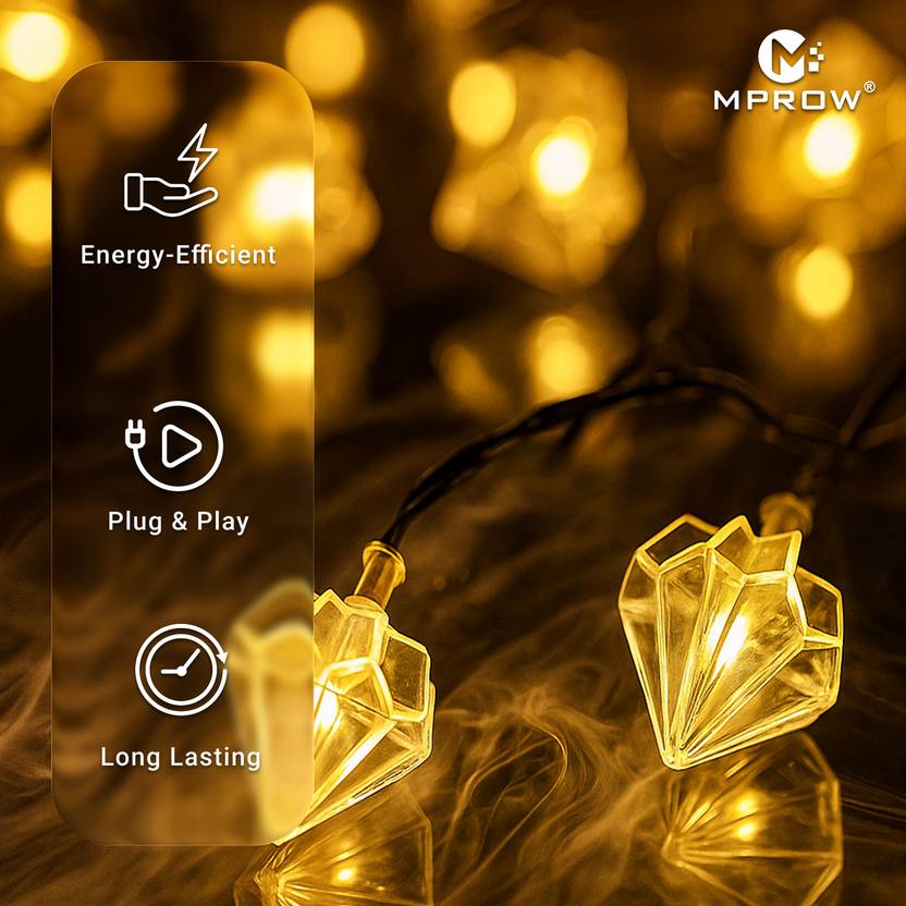 LED Diamond String Lights – Warm White Decorative Lights - Image 3